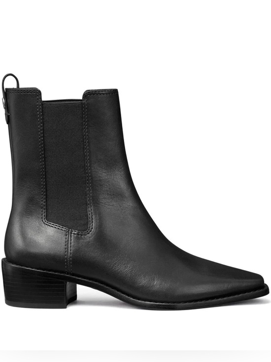 Tory Burch Shoes - Tory Burch Black Leather Chelsea Ankle Boots 8.5M Square Toe Block Heel with Box